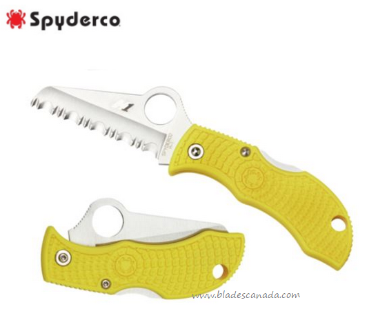 Spyderco Manbug Salt Folding Knife, H1 Steel SpyderEdge, FRN Yellow, CMYLS