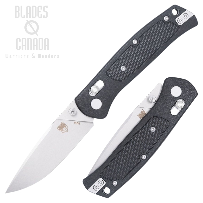 Cobratec EDC Scout Bar Lock Folding Knife, VG10 Satin, Grivory Black, CBTSCTGRBKB