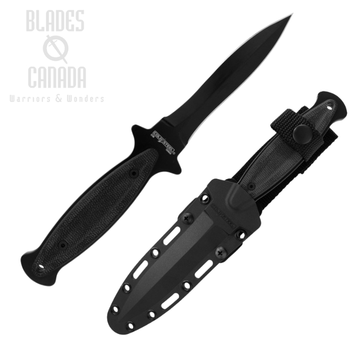 Cold Steel Mini Wasp Stinger Fixed Blade Knife, Drop Forged 52100 Black, Micarta Black, Kydex Sheath, FX-40WSP