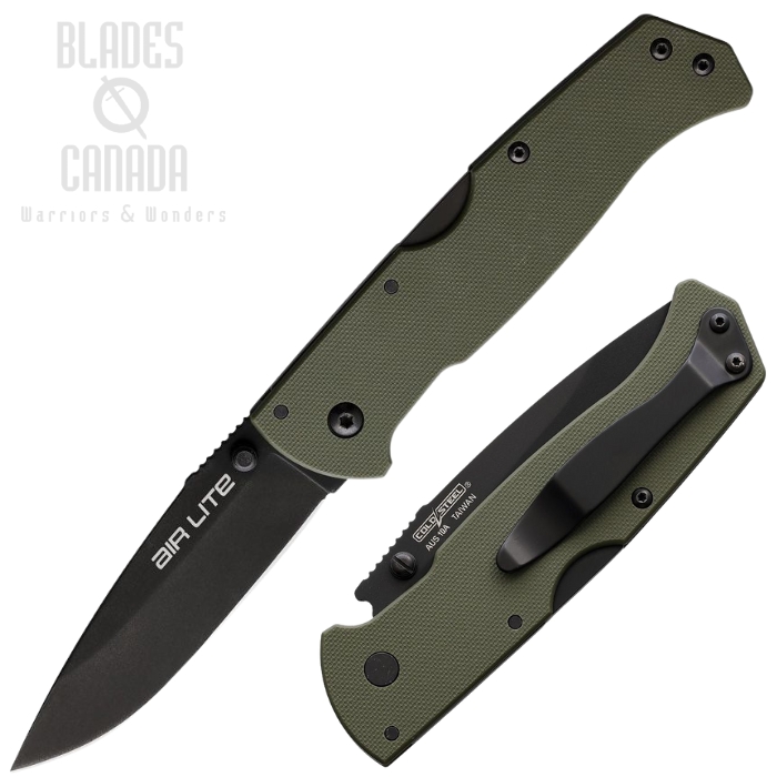Cold Steel Air Lite Folding Knife, AUS 10A Black, G10 OD, CS-26WDODBK