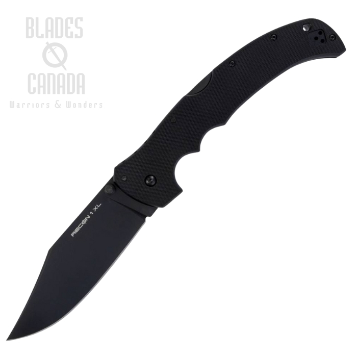 Cold Steel Recon 1 Back Lock Folding Knife, XHP Black, G10 Black, CS-27TXLC