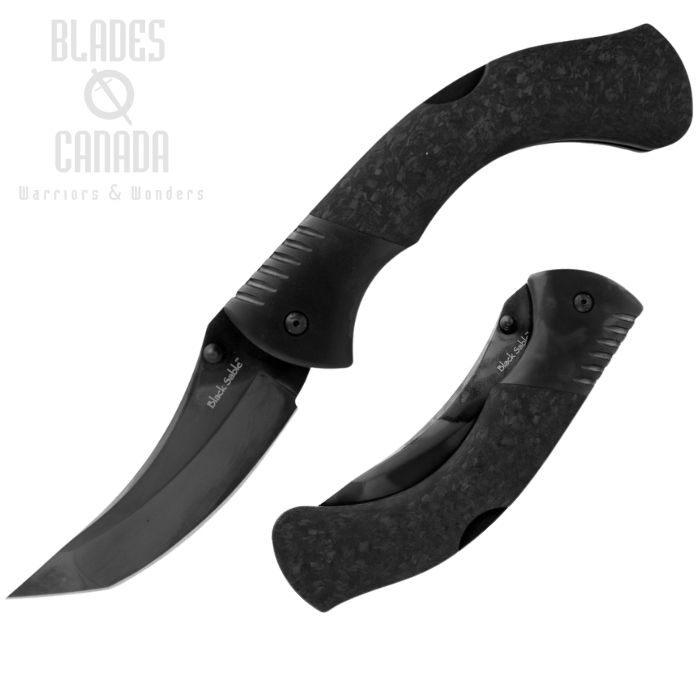 Cold Steel Black Sable Back Lock Folding Knife, XHP Black, Carbon Fiber Black, FL-42BS
