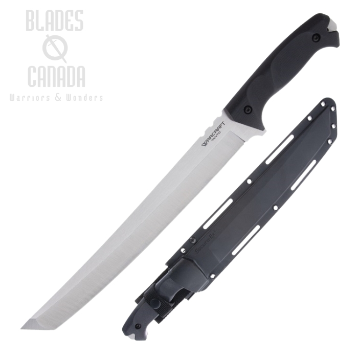 Cold Steel XL Warcraft Fixed Blade Knife, San Mai III Tanto, G10 Black, 13UXL