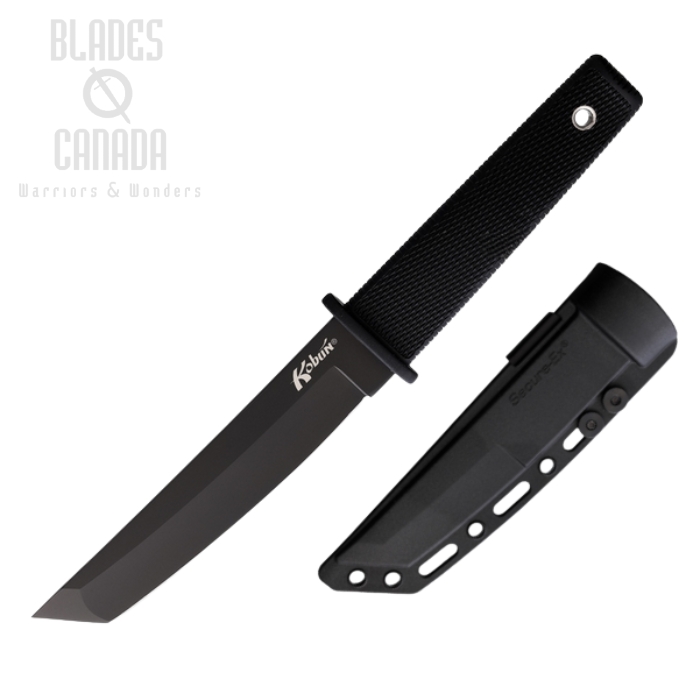 Cold Steel Kobun Fixed Blade Knife, AUS8A Black, Black Handle, CS-17TBKBK