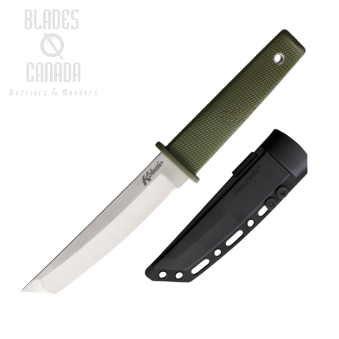 Cold Steel Kobun Fixed Blade Knife, AUS8A Satin, OD Green, CS-17TODST