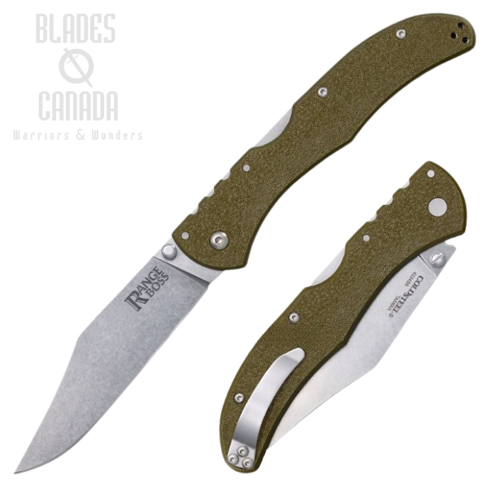 Cold Steel Range Boss Folding Knife, OD Green Handle, 20KR7