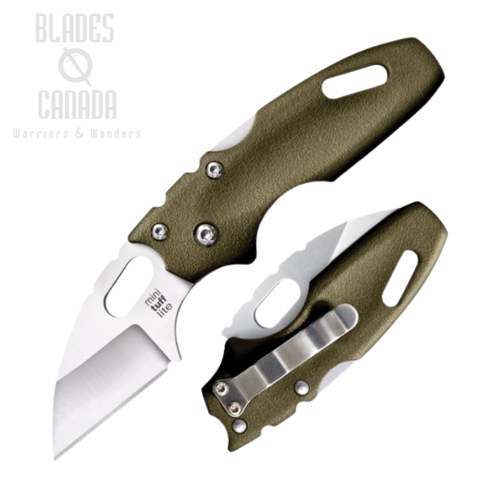 Cold Steel Mini Tuff Lite Folding Knife, 4034SS Steel, OD Green Handle, 20MTGD