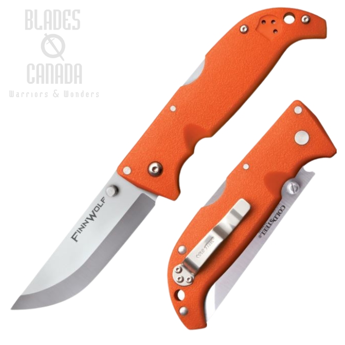 Cold Steel Finn Wolf Folding Knife, AUS 8A, Blaze Orange Handle, 20NPJ