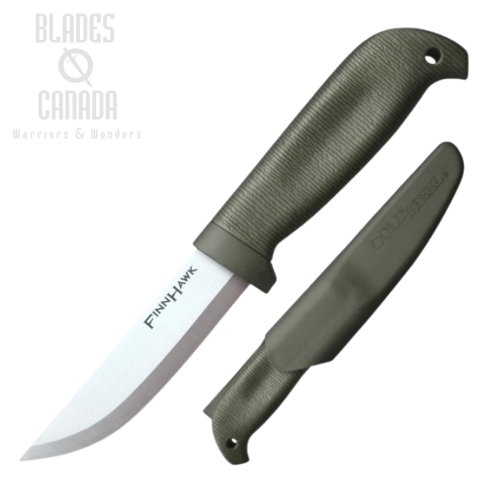 Cold Steel Finn Hawk Fixed Blade Knife, 4116, Green Handle, Hard Sheath, 20NPK