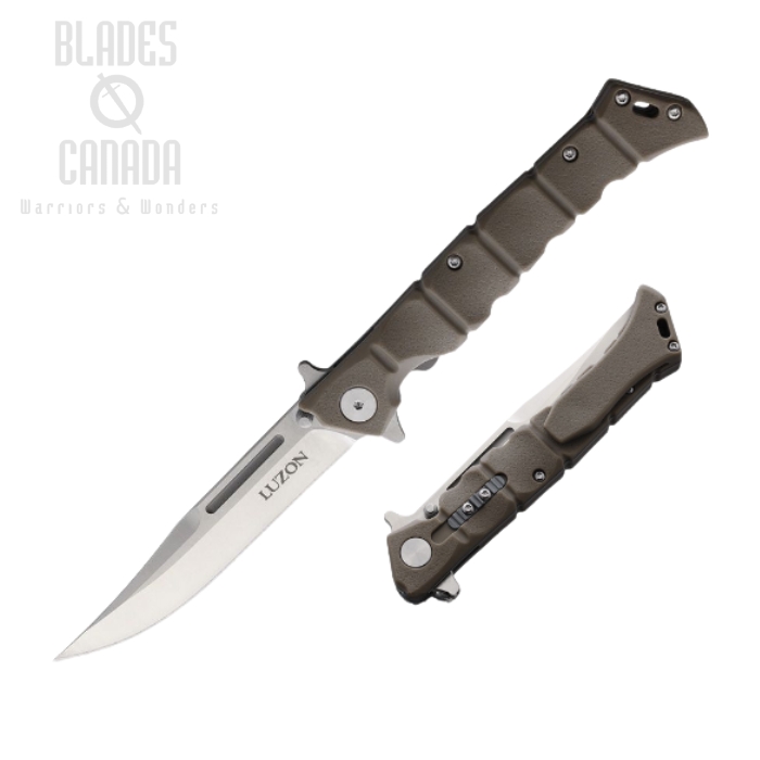 Cold Steel Medium Luzon Flipper Folding Knife, GFN Dark Earth, 20NQLDEST