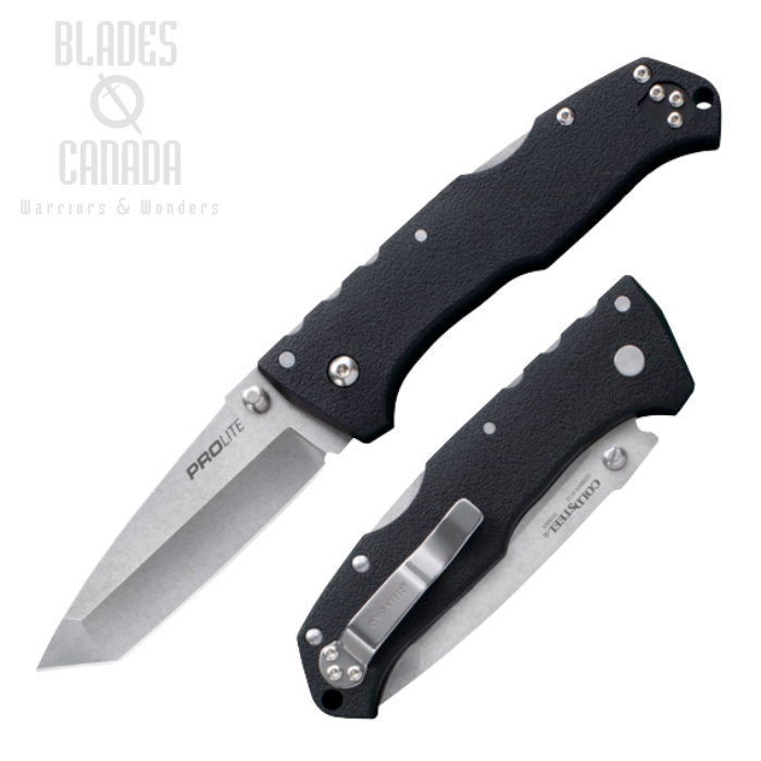 Cold Steel Pro Lite Folding Knife, 4116 SW Tanto, GFN Black, 20NST