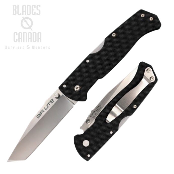 Cold Steel Air Lite Tanto Folding Knife, AUS 10A, G10 Black, 26WT