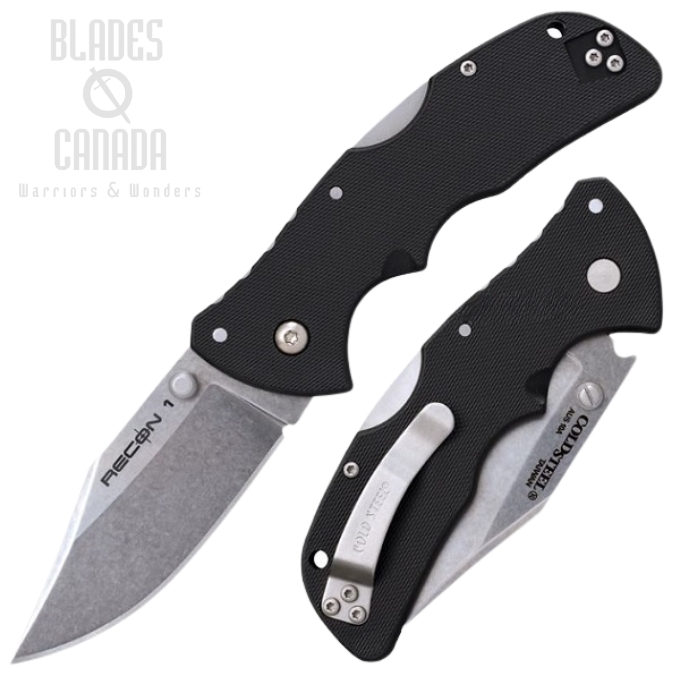 Cold Steel Mini Recon 1 Folding Knife, AUS 10A Clip Point, 27BAC