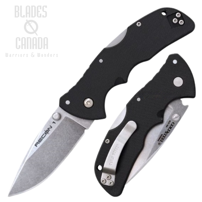 Cold Steel Mini Recon 1 Folding Knife, AUS 10A Spear Point, 27BAS