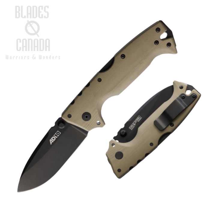Cold Steel AD-10 Folding Knife, S35VN Black, G10 Dark Earth, 28DDDEBK