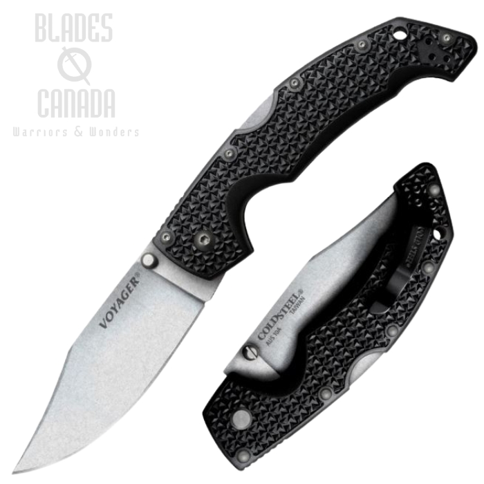Cold Steel Voyager Folding Knife, AUS 10A, Black Handle, 29AC