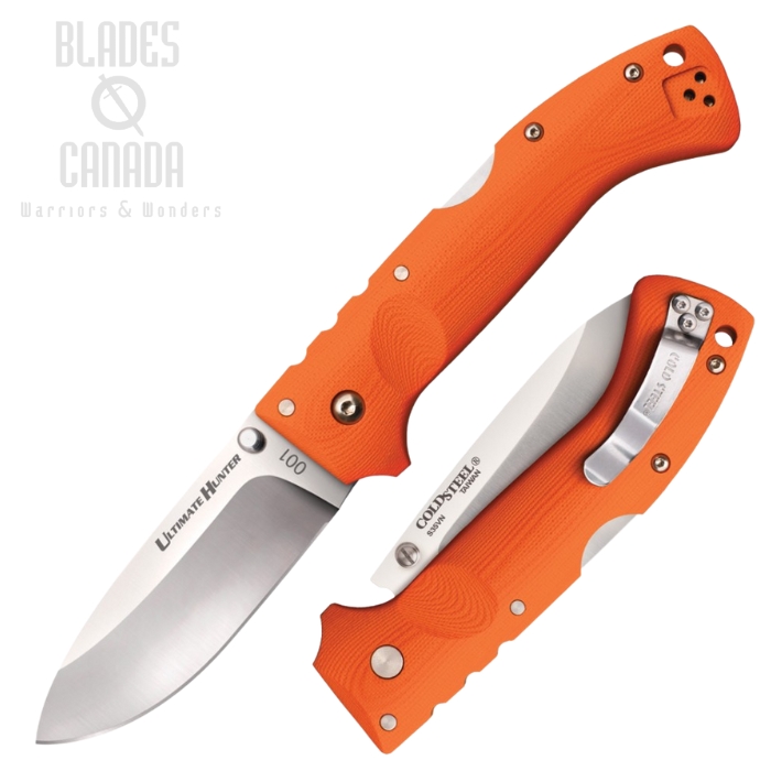 Cold Steel Ultimate Hunter Folding Knife, S35VN, G10 Blaze Orange, CS-30URY