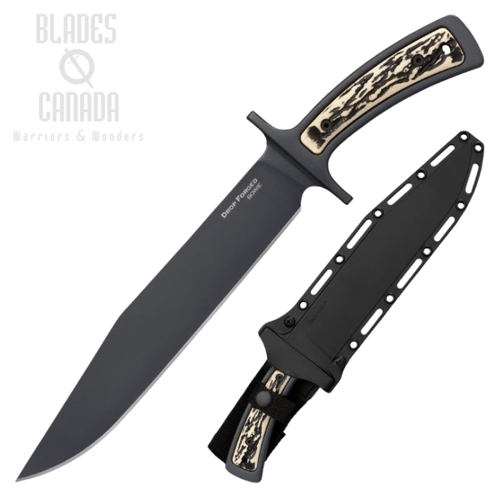 Cold Steel Drop Forged Bowie Fixed Blade Knife, 52100 Carbon, Secure-Ex Sheath, 36MK