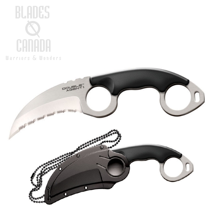 Cold Steel Double Agent 1 Fixed Blade Neck Knife, AUS 8A, Kydex Sheath, 39FKS