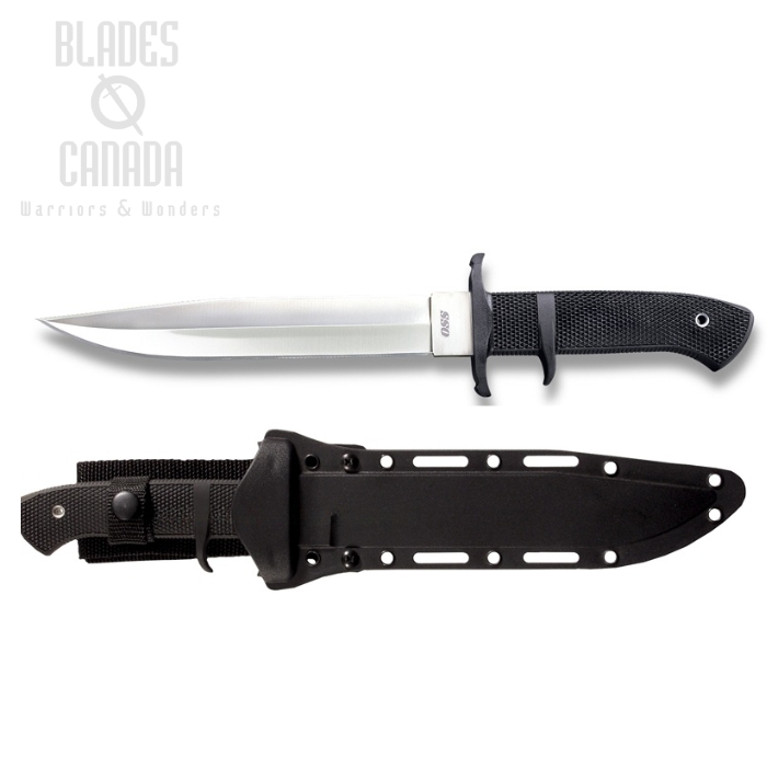 Cold Steel OSS Fixed Blade Knife, AUS-8A Double Edge, Sub-Hilt Handle, Secure-Ex Sheath, 39LSSC