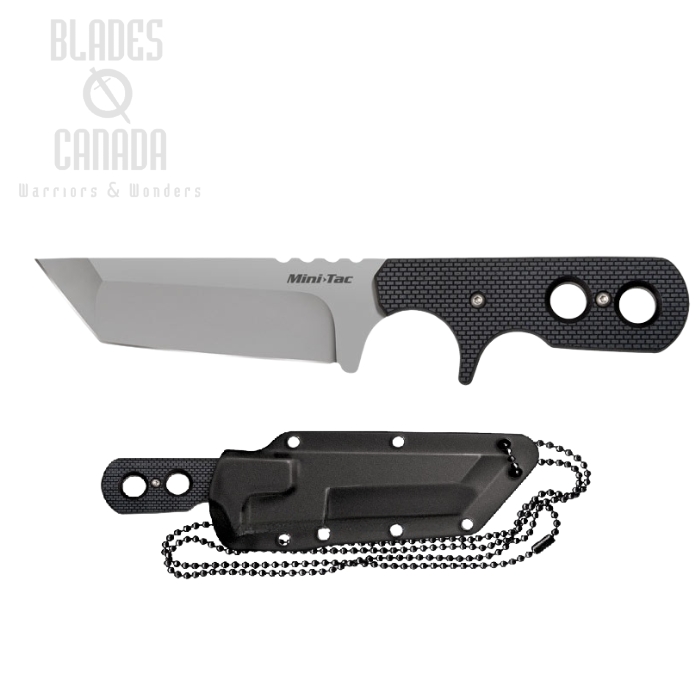 Cold Steel Mini Tac Tanto Fixed Blade Neck Knife, AUS 8A, Kydex Sheath, 49HTF