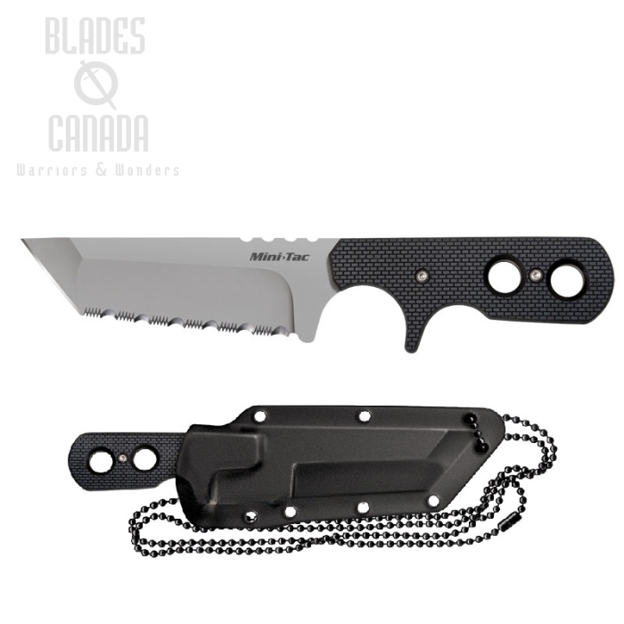 Cold Steel Mini Tac Tanto Fixed Blade Knife, AUS 8A, Kydex Sheath, 49HTFS