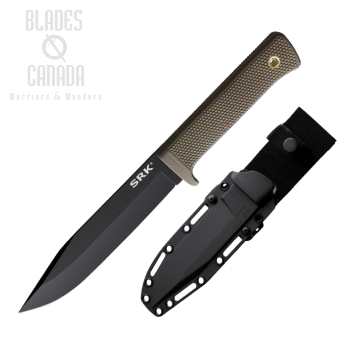 Cold Steel SRK Fixed Blade Knife, SK5 Black, Dark Earth Handle, CS-49LCK-DEBK