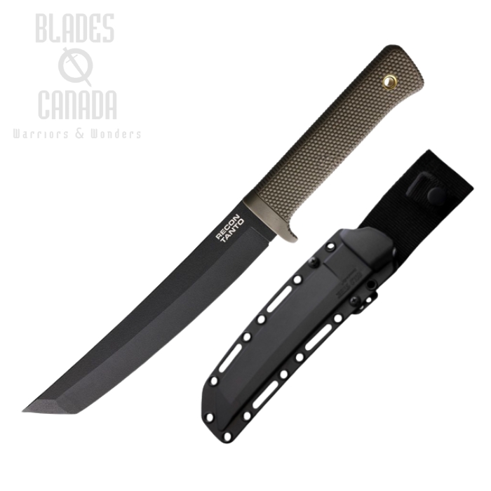 Cold Steel Recon Fixed Blade Knife, SK5 Tanto Black, Dark Earth, 49LRTDEBK