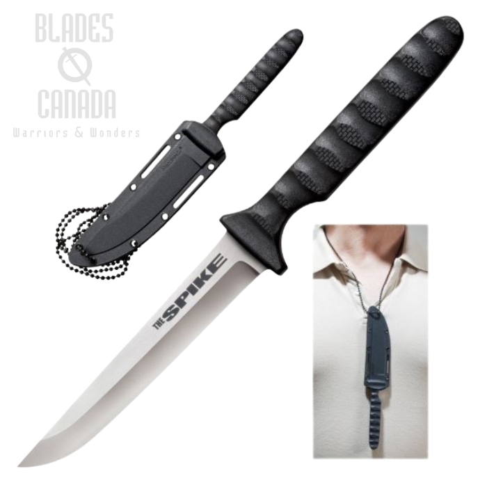 Cold Steel Spike Fixed Blade Knife, 4116 Steel, Faux G10, 53NCC