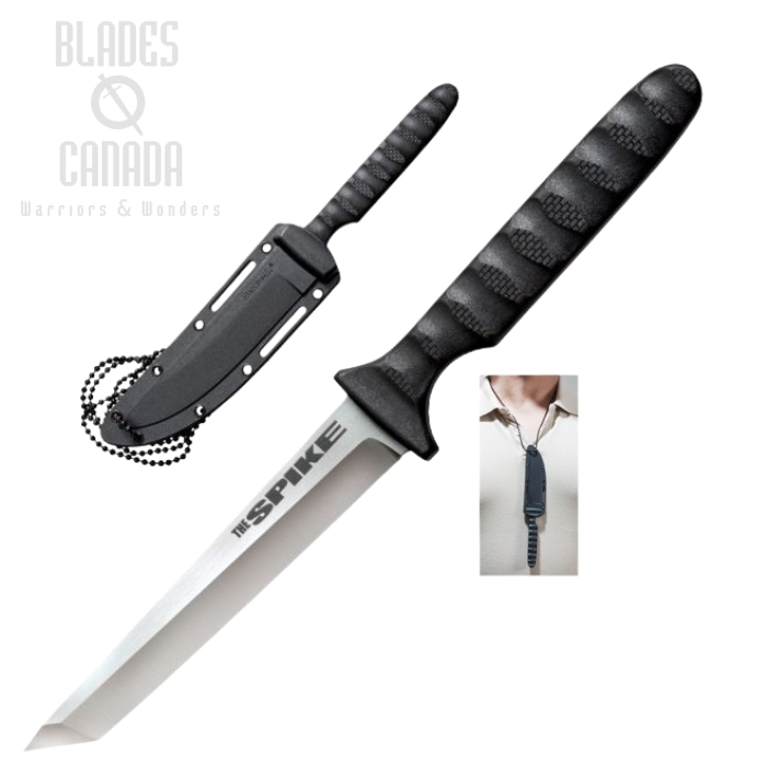 Cold Steel Tanto Spike Fixed Blade Knife, 4116 Steel, Secure-Ex Sheath, 53NCT