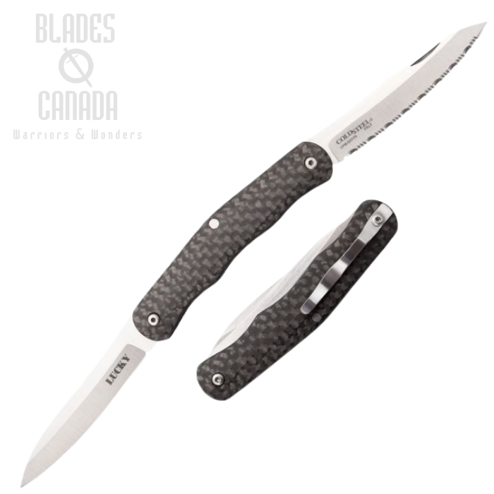 Cold Steel Lucky Folding Pocket Knife, CPM S35VN, Carbon Fiber, 54VPN