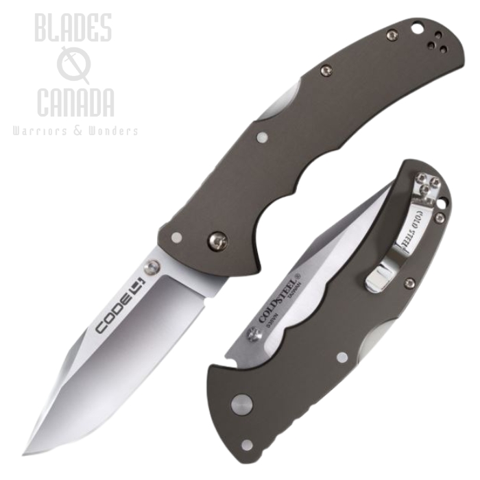 Cold Steel Code 4 Folding Knife, S35VN Clip Point, Aluminum, 58PC