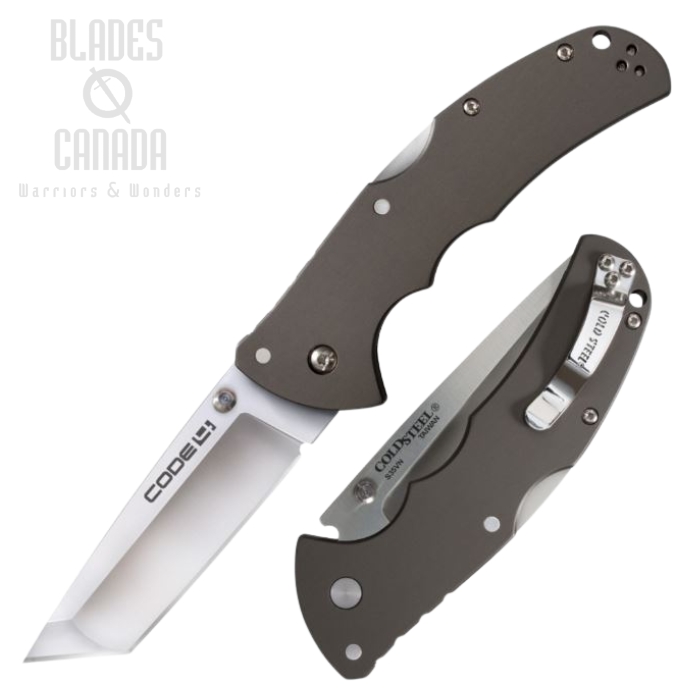 Cold Steel Code 4 Tanto Folding Knife, S35VN, Aluminum Handle, 58PT