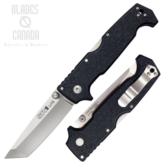 Cold Steel SR1 Lite Tanto Folding Knife, Black Handle, 62K1A