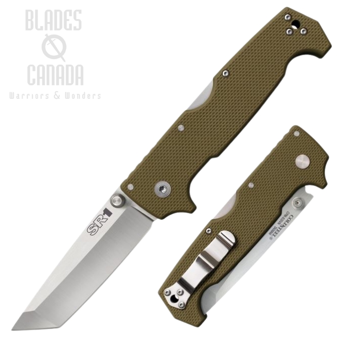 Cold Steel SR1 Tanto Folding Knife, CPM S35VN, G10 OD Green, 62LA