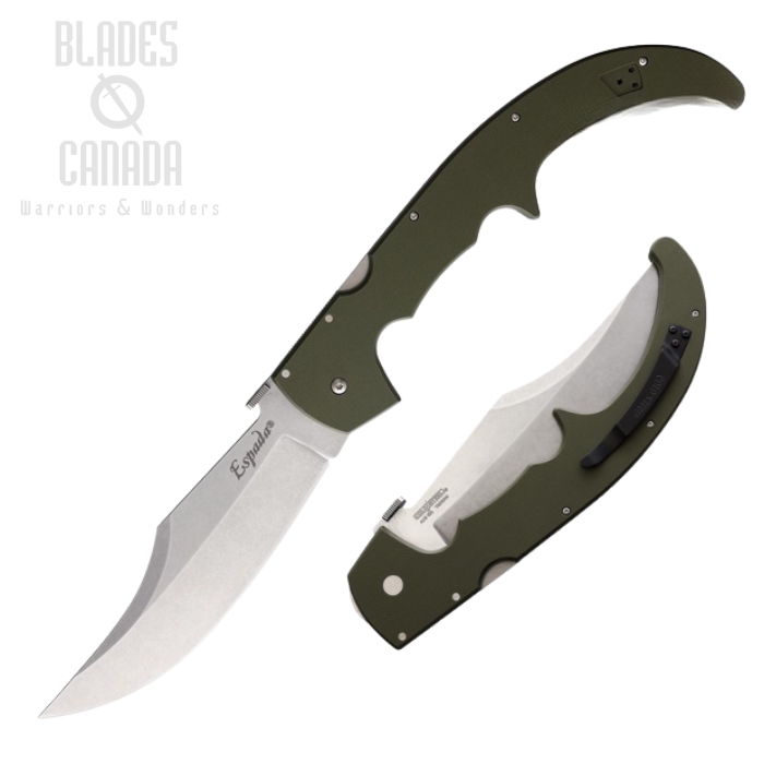Cold Steel XL Espada Folding Knife, AUS 10A SW, G10 OD, 62MGCODSW