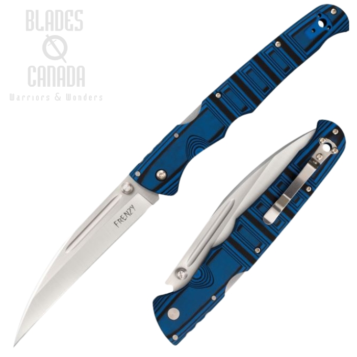 Cold Steel Frenzy II Folding Knife, S35VN, G10 Blue/Black, 62P2A