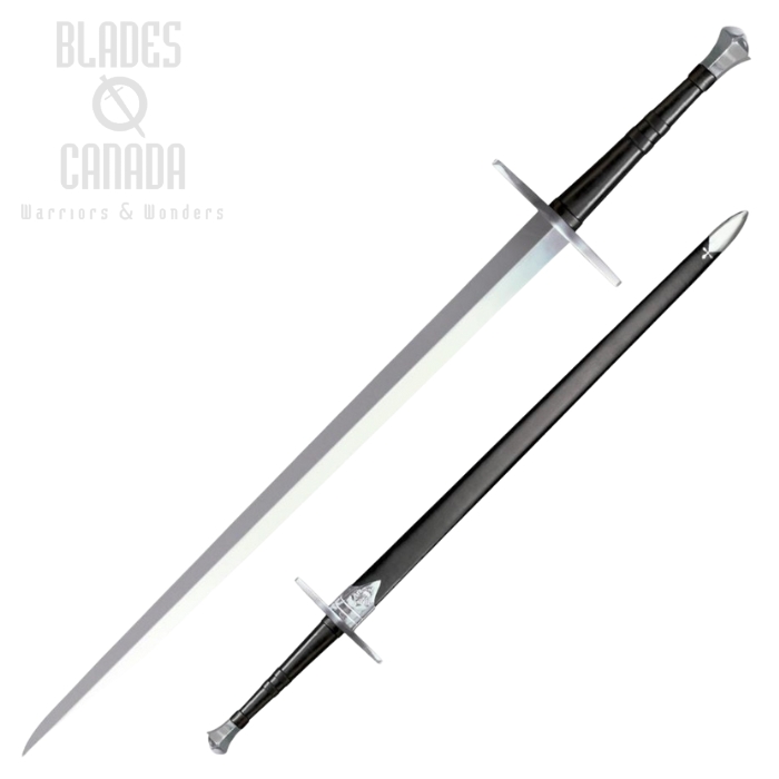Cold Steel Hand and a Half Sword, 1060 Carbon Steel, Leather Handle, Leather/Wood Scabbard, 88HNH