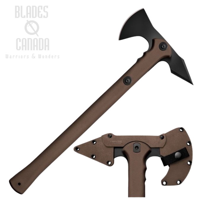 Cold Steel Trench Hawk Axe, 1055 Carbon, Dark Earth, Secure-Ex Sheath, CS-90PTHF