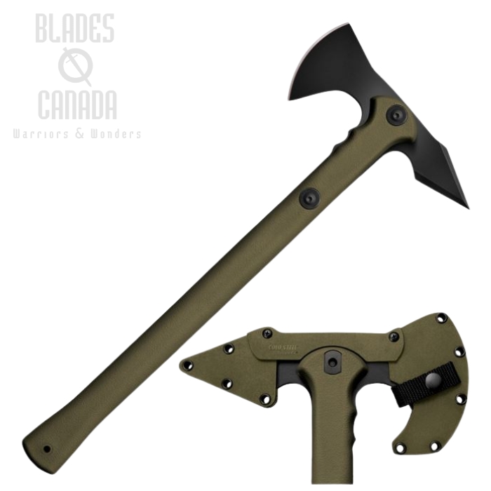 Cold Steel Trench Hawk Axe, 1055 Carbon, OD Green, Secure-Ex Sheath, 90PTHG