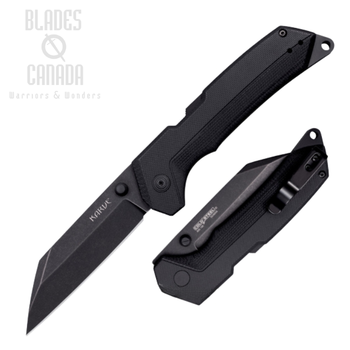 Cold Steel Karve Folding Knife, AUS10A Black, G10 Black, CS-FL-38VK