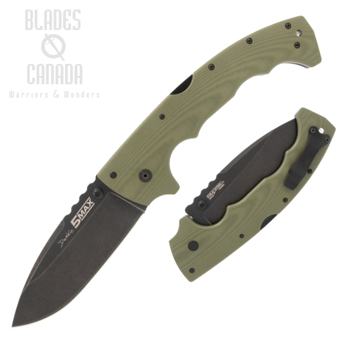Cold Steel 5-Max Folding Knife, S35VN Black, G10 Dark Green, CS-FL-50MAX Cold Steel 5-Max Folding Knife, S35VN Black, G10 Dark Green, CS-FL-50MAX