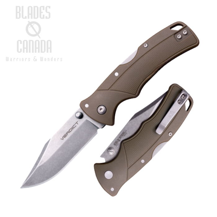 Cold Steel Verdict Folding Knife, 4116 SW 3" Clip Point, GFN FDE, FL-C3CPSSFDE