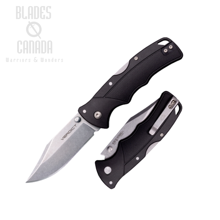 Cold Steel Verdict Folding Knife, 4116 Clip Point, GFN Black, C3CPSSZ