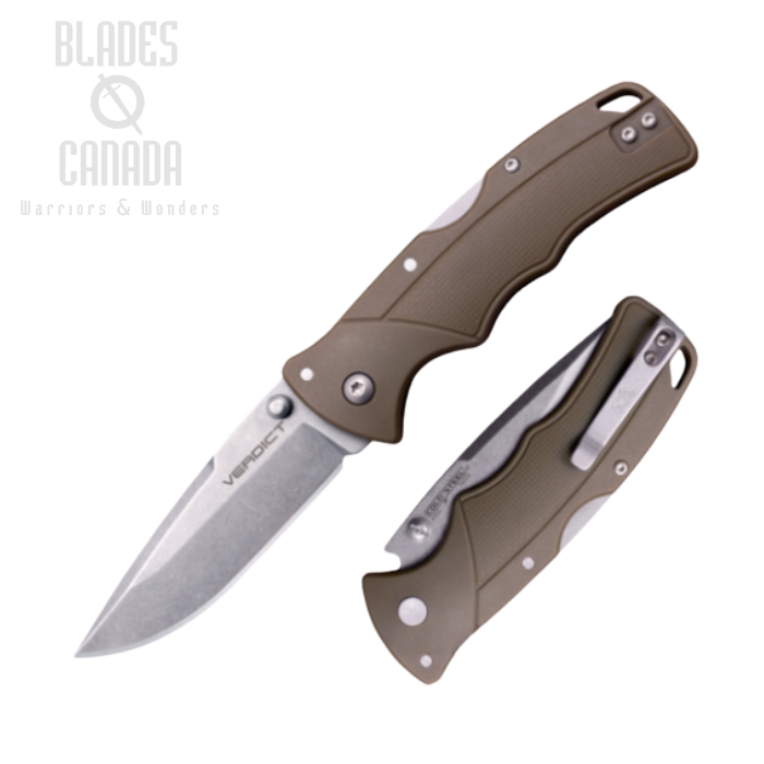 Cold Steel Verdict Folding Knife, 4116SS Spear Point 3", GFN FDE, FL-C3SPSSFDE