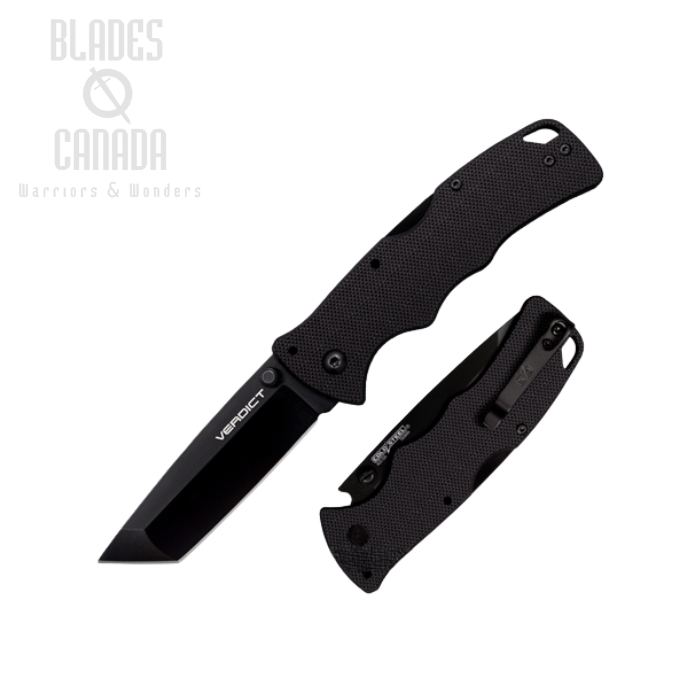 Cold Steel Verdict Folding Knife, AUS10A Black Tanto, G10 Black, FL-C3T10A Cold Steel Verdict Folding Knife, AUS10A Black Tanto, G10 Black, FL-C3T10A