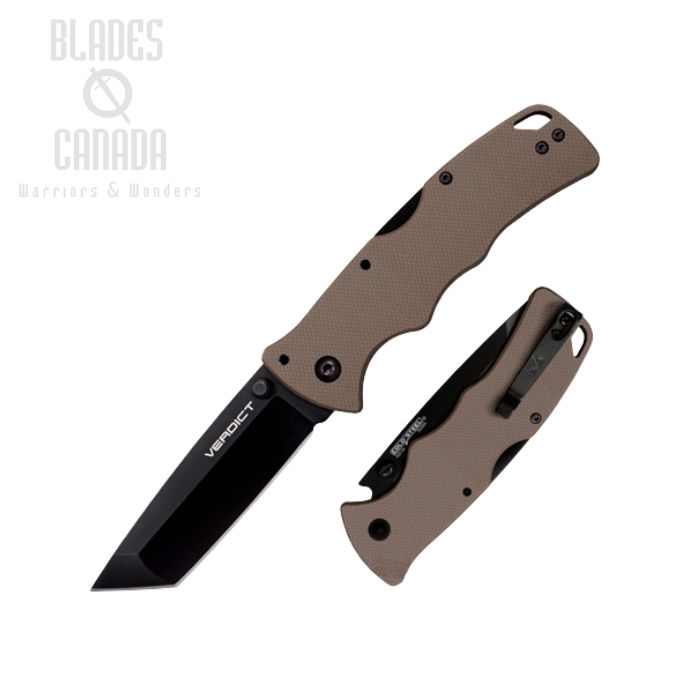 Cold Steel Verdict Folding Knife, AUS10A Tanto, G10 FDE, FL-C3T10AFDE Cold Steel Verdict Folding Knife, AUS10A Tanto, G10 FDE, FL-C3T10AFDE