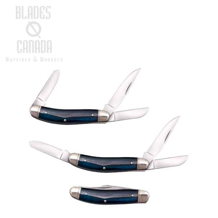 Cold Steel Gentleman's Stockman Slipjoint Folding Knife, Blue Bone Handle, FL-GSTKM-B