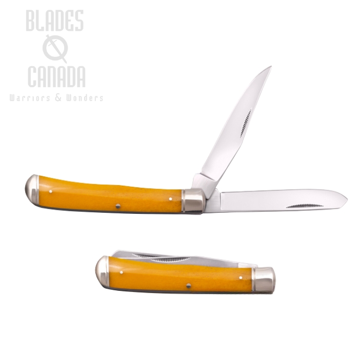 Cold Steel Trapper Slipjoint Folding Knife, Yellow Bone Handle, FL-TRPR-Y