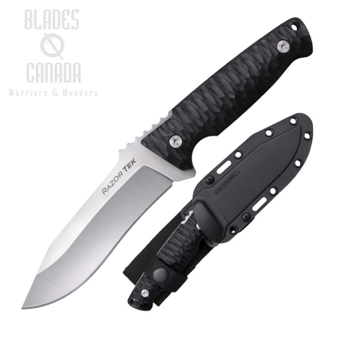 Cold Steel Razor Tek Fixed Blade Knife, 4116 Steel 5", GFN Black, FX-5RZR